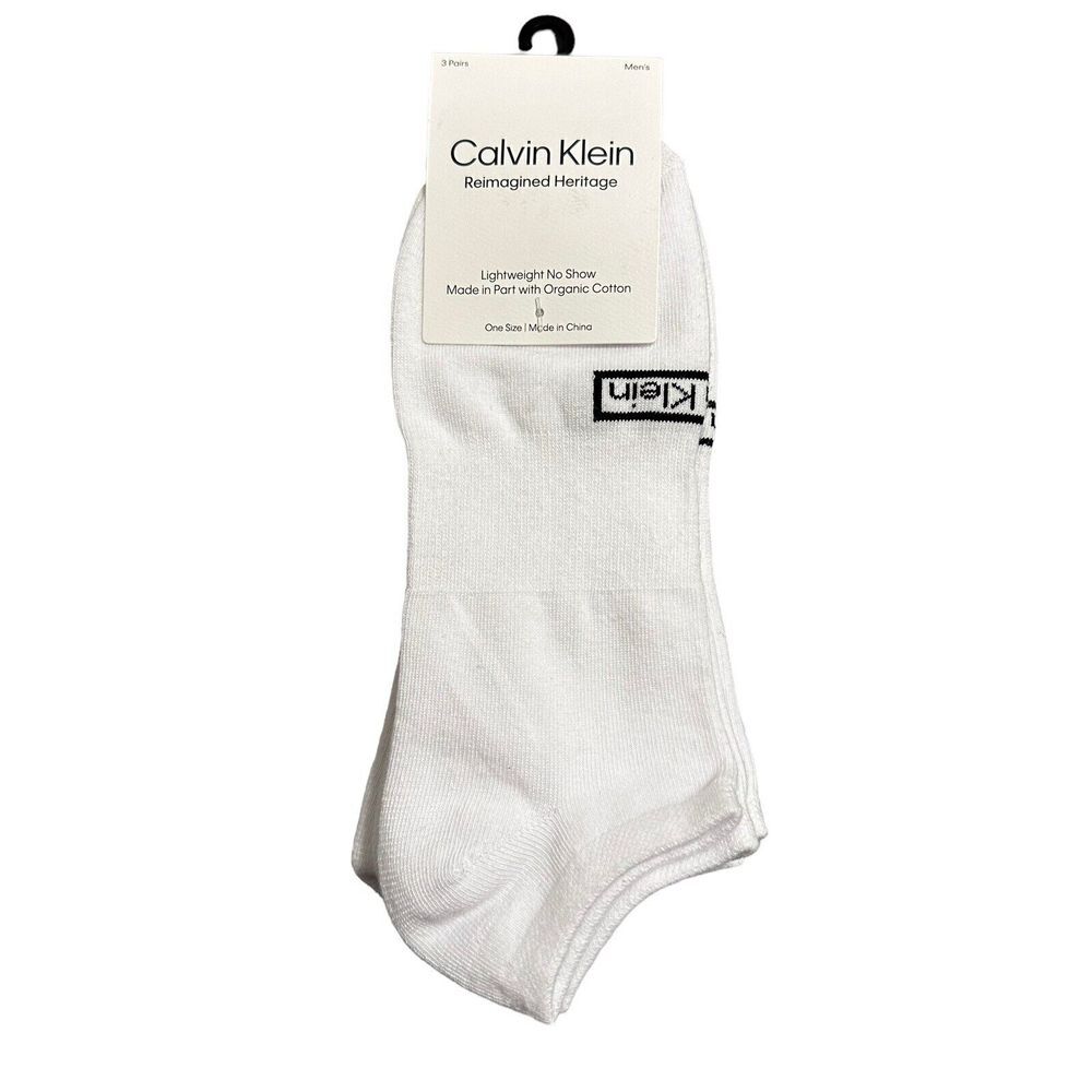 Calvin Klein 3-Pack Casual Men's Lightweight‎ No Show White One Size